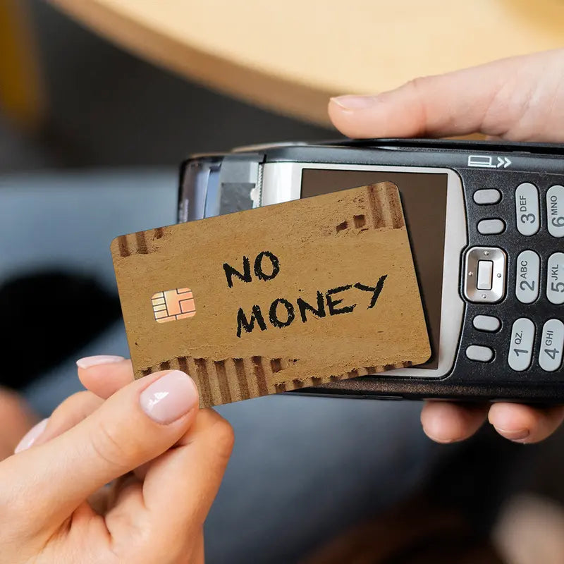 Funny Cardboard-Style Credit Card Skins – NO MONEY & TRUST ME