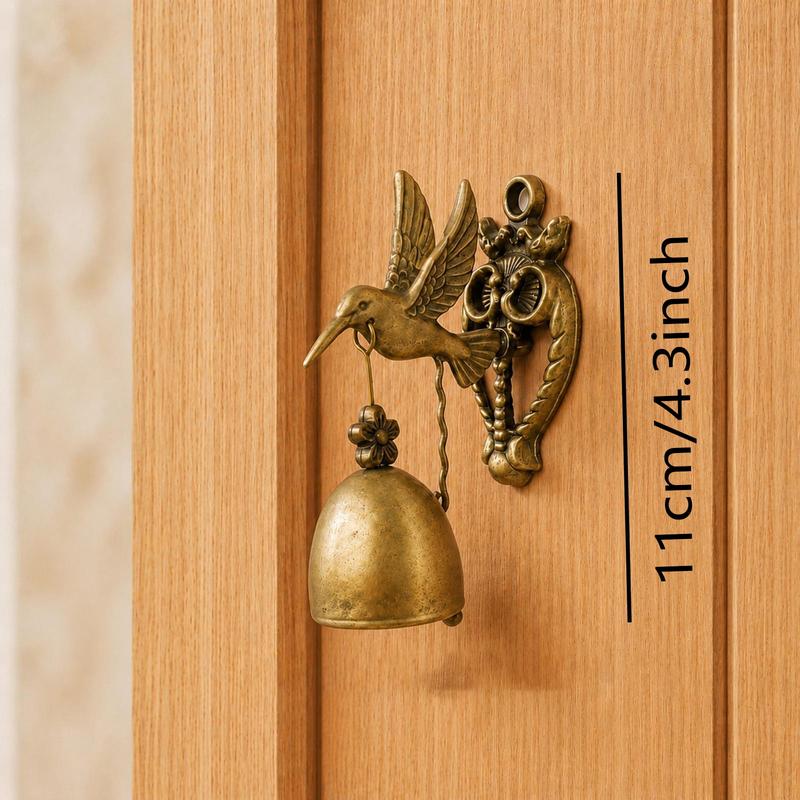 Vintage Hummingbird Doorbell – Rustic Wall-Mounted Metal Bell