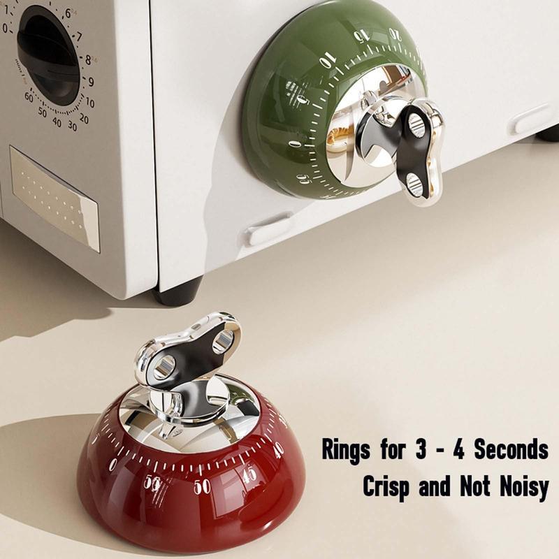 Vintage Magnetic Kitchen Timer – 60-Minute Mechanical Countdown