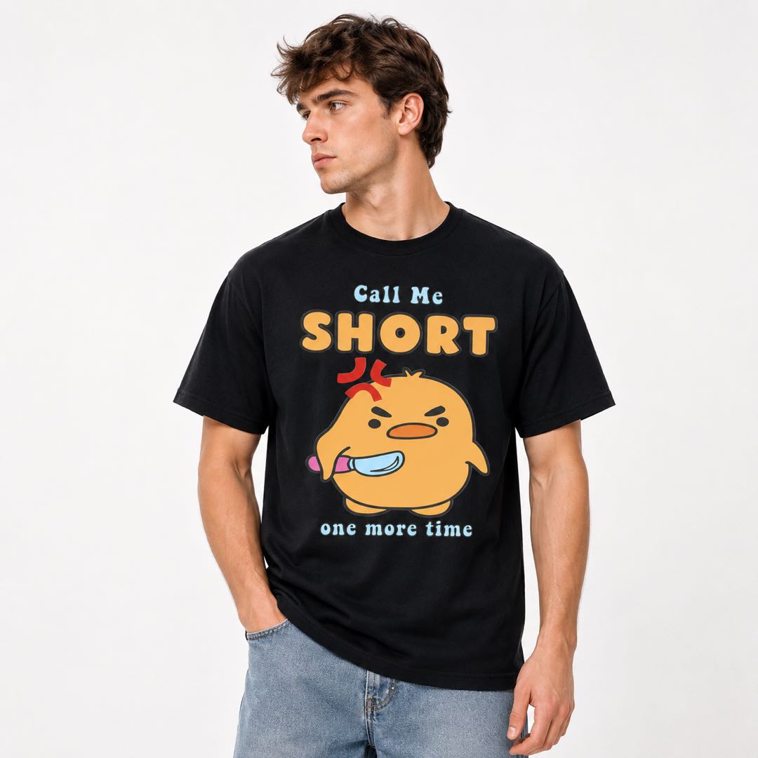 Call Me Short One More Time Funny Angry Chick Graphic Tee – Cute Attitude Shirt With Big Personality