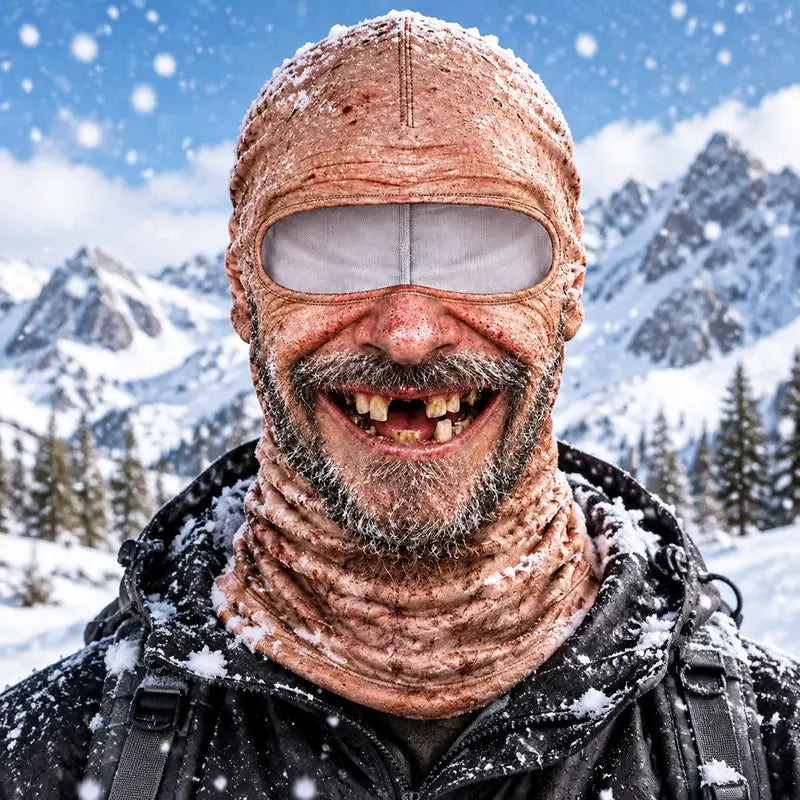 Funny Old Man Face Balaclava – Realistic Print Ski Mask