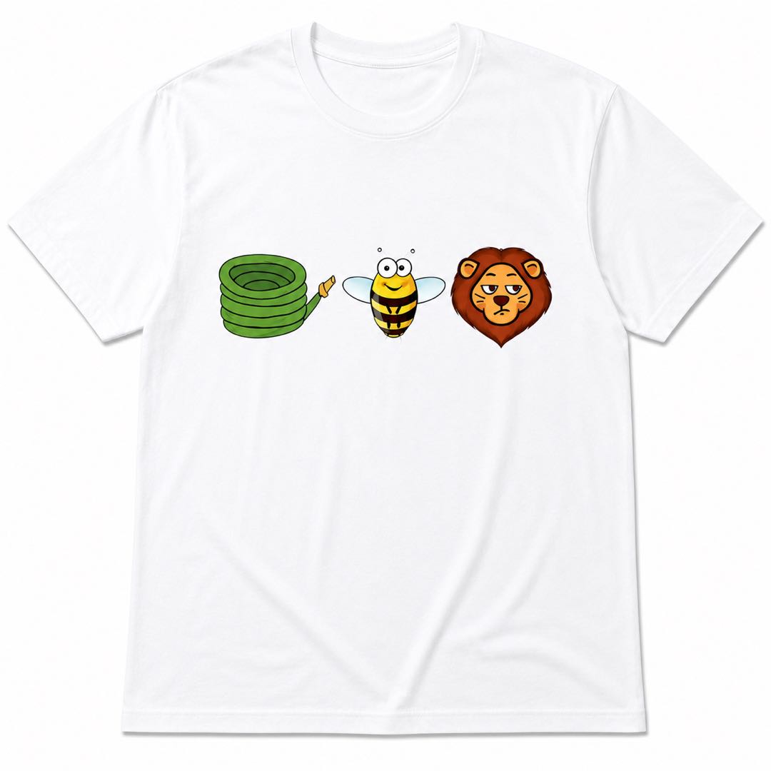 Hose Bee Lion Funny T-Shirt | Clever Emoji Pun Graphic Tee | Hilarious Conversation Starter Gift