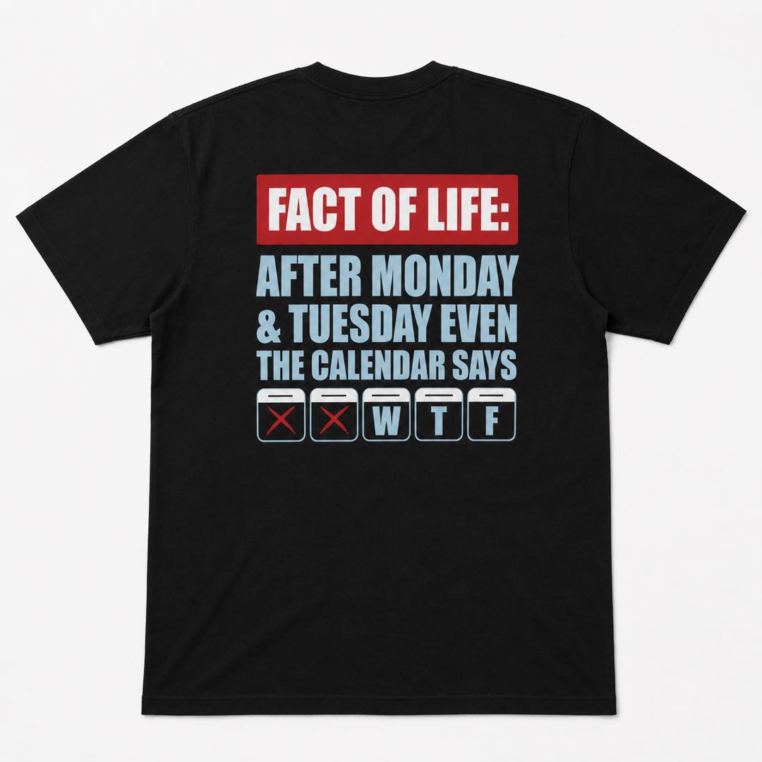 Survived Monday & Tuesday? The Calendar Says WTF Funny Graphic Tee