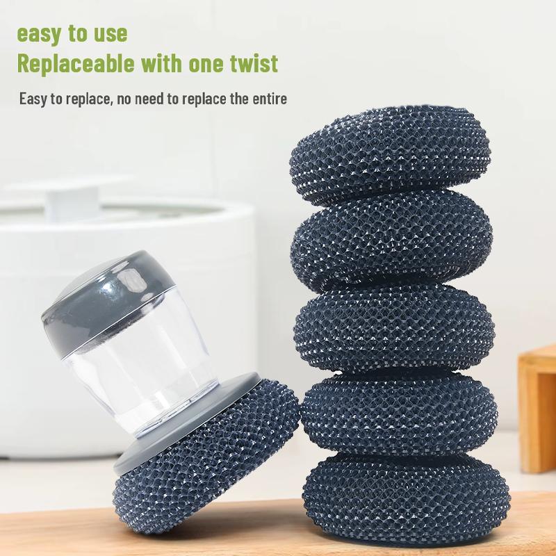 3-in-1 Soap Dispensing Dish Brush – Twist-Off Washable Head