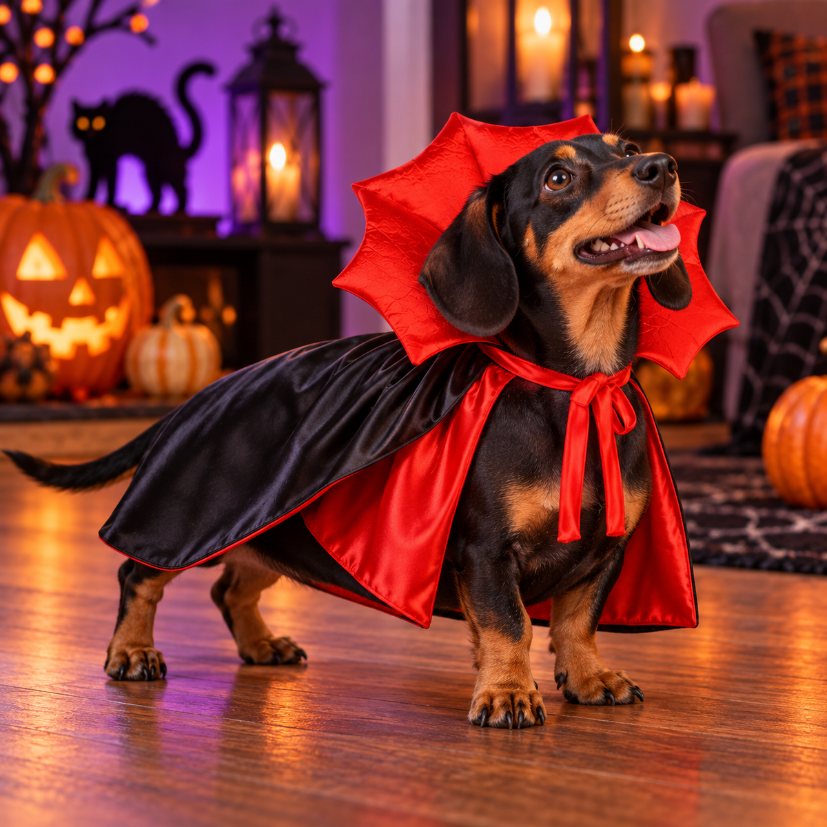 Vampire Pet Cape Costume – Halloween Cloak for Cats & Small Dogs