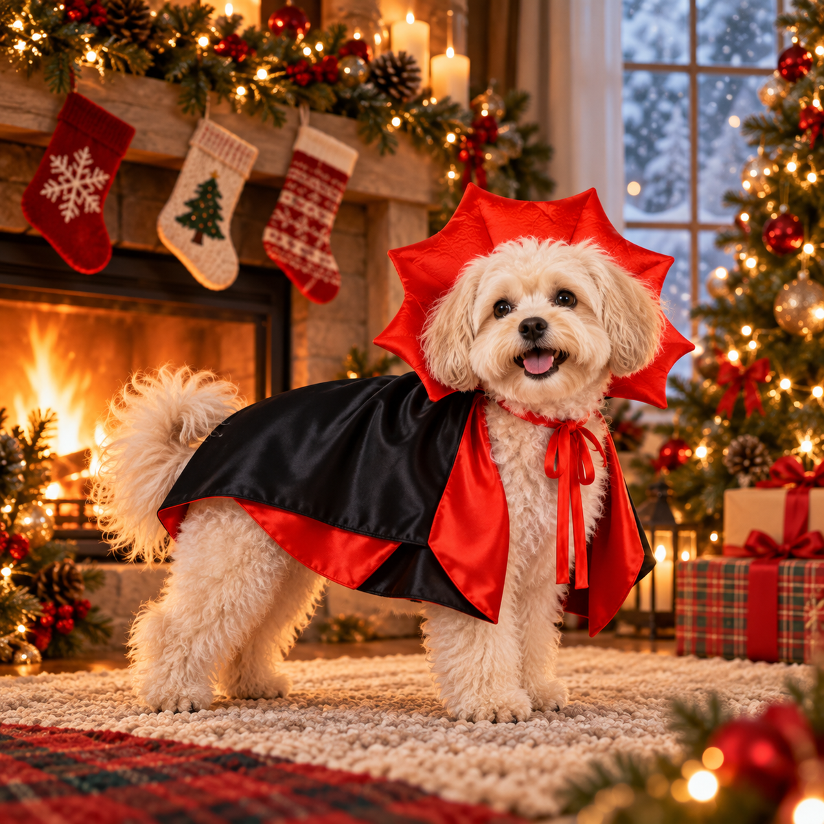 Vampire Pet Cape Costume – Halloween Cloak for Cats & Small Dogs