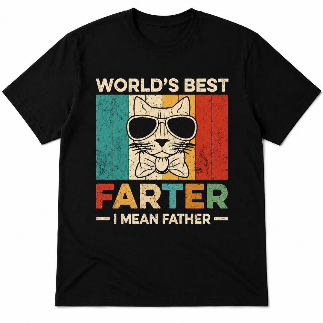 World’s Best Farter… I Mean Father Funny Cat Shirt