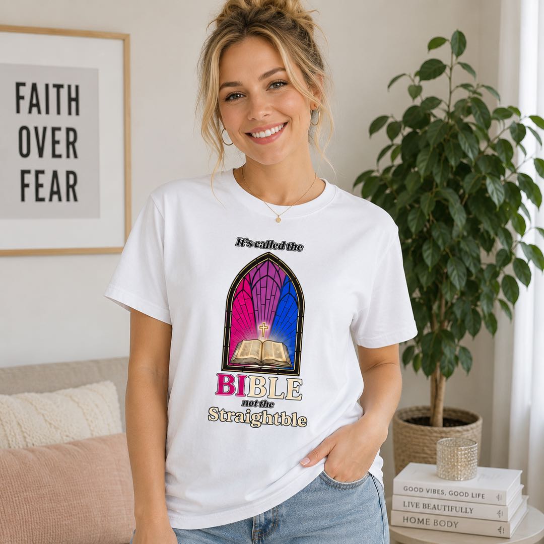 Viral Christian Humor T-Shirt | Bible Not Straightble Tee