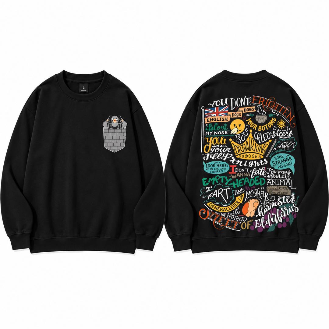 Funny Pocket Ghost Back Print Graphic T-Shirt
