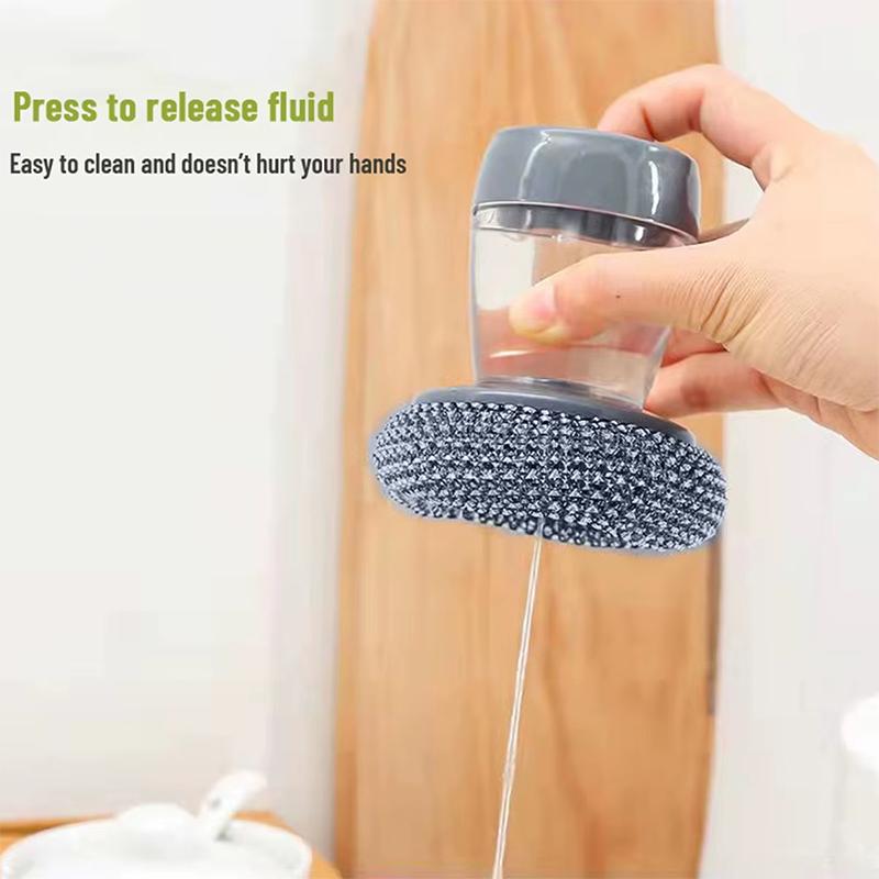 3-in-1 Soap Dispensing Dish Brush – Twist-Off Washable Head