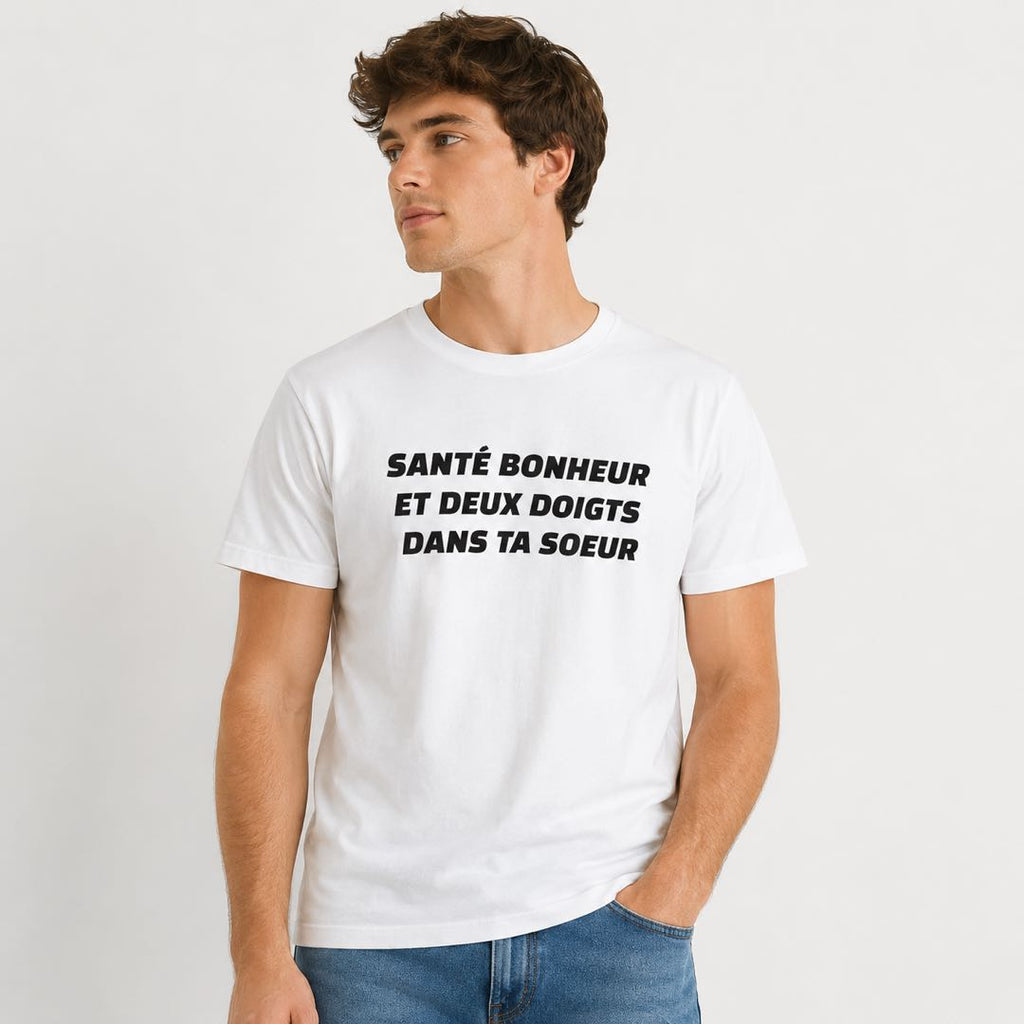 The French Toast Funny T-Shirt | Santé Bonheur Graphic Tee | Viral European Humor Shirt
