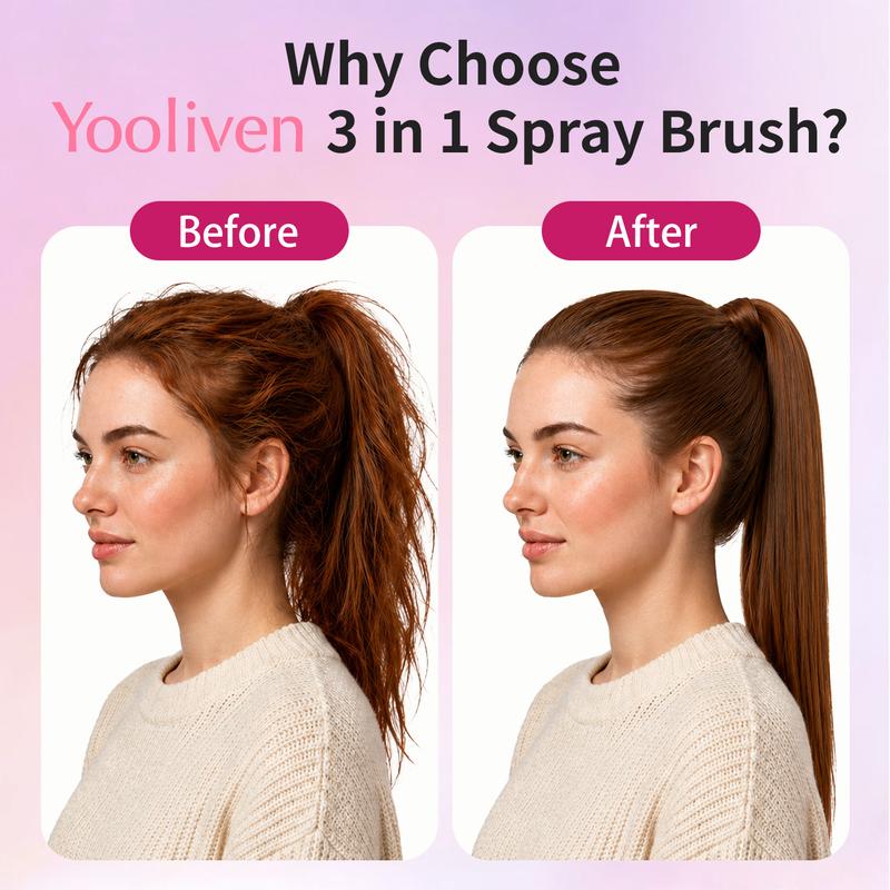 3-in-1 Mist Spray Hair Brush – Detangling & Smoothing Comb